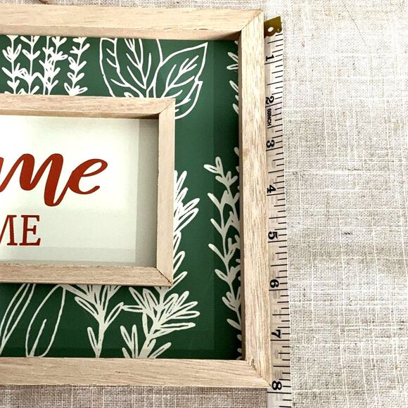 New! Beautiful Wooden "Welcome To Our Home" Green Floral/Herb Sign - Picture 7 of 7